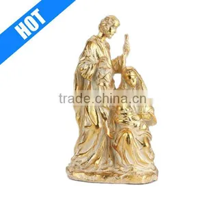 11.5inch Gold Religious Holy Family Christmas Resin Nativity Crafts thumbnail-1