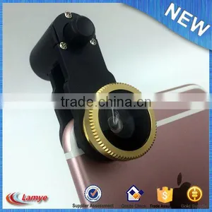 Promotion Gift For 3 in 1 Camera Lens Macro Lens Fisheye Lens Wide Lens Gold Manufacture thumbnail-1