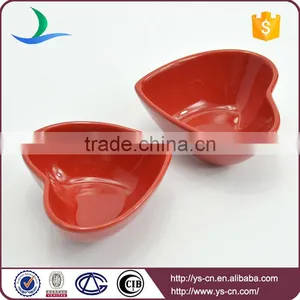 YSb0029 Custom Logo Mini Red Ceramic Heart Shape Bowl thumbnail-1
