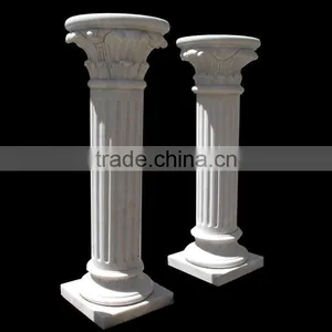 White Marble Roman Round Pillar thumbnail-1