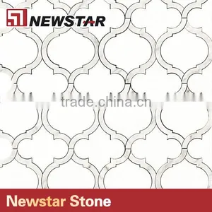 Grade First Quality Spanish Marble Crema Marfil Polished Lantern Shaped Mosaic Tiles thumbnail-6