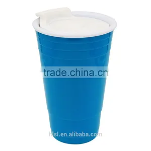 Disposable Colorful Plastic Coffee Cups With Lid, High Quality Cold Drink Cups With Lid thumbnail-6