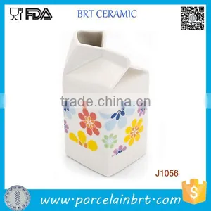 Custom Flower Printing Ceramic Yogurt Cup thumbnail-1