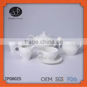 Hotel Arabic Coffee Sets for Banquet, Ceramic Embossed Tableware Set,China Homeware thumbnail-1