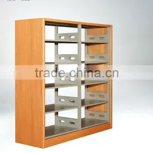 New Style Steel and Wood Library Furniture,modern Public Office Bookshelf,bookcase,book Rack thumbnail-1