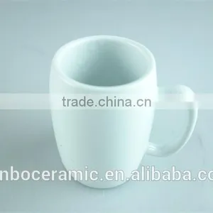 White and Black Colored Glazed Ceramic Beer Mug 7 oz Cheap Price Wholesale thumbnail-4