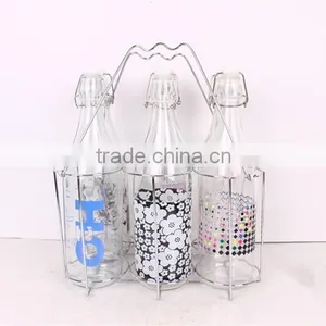 Round Glass Water Bottle With Decal thumbnail-1