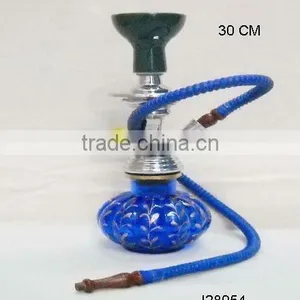 Hand Painted Pumkin Shape Base Glass Hookah With Metal and Ceramic Parts thumbnail-1