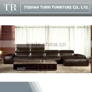Italian Comfortable Brown Color Corner Leather Sofa thumbnail-2