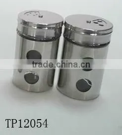Mini Cylinder Glass Spice Shaker With Metal Coating thumbnail-1