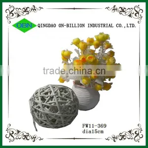 Large Woven Wicker Decorative Ball thumbnail-1