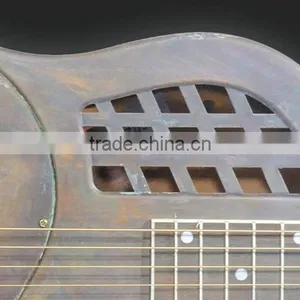 Ancient Finish Copper Alloy Body Tri-cone Resonator Guitar thumbnail-4
