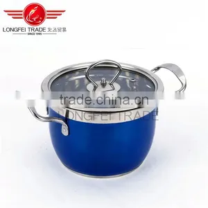 Hot Selling 5pcs Colorized Stainless Steel Soup Pot / High Pot Kitchen Cookware thumbnail-3