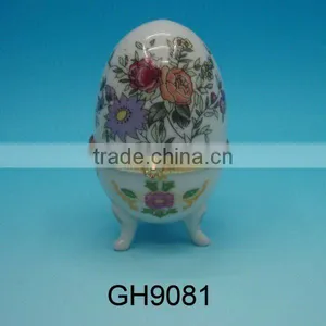 Egg Shaped Ceramic Jewelry Case thumbnail-1