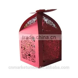 Laser Cut Customized Foldable Sweet Wedding Candy Box Romantic Paper Wedding Box thumbnail-4