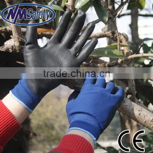 NMSAFETY 18 Gauge Navy Blue Smart Finger Touch Gloves pu Coated Gloves En388 4131 thumbnail-1