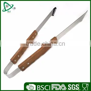 Daily Useful Cheap Kitchen Stainless Steel Bbq Food Tong With Bamboo Handle thumbnail-1