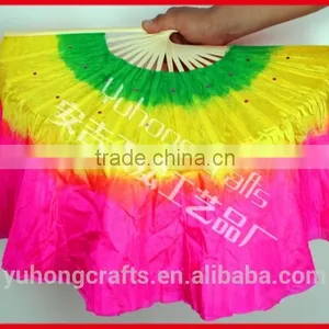 Beautiful Chinese Silk Belly Fan With 3 Colors thumbnail-1