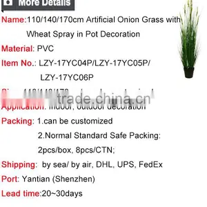 110 / 140 / 170cm Dongguan Artificial Grass Potted Onion Grass With Wheat Spray for Indoor Decoration thumbnail-5