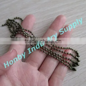15cm Well Cut Antique Brass Color 2.4mm Tag Ball Chain thumbnail-2
