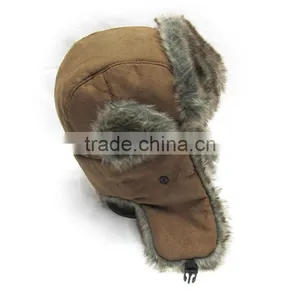 Good Quality Suede Fake Fur Winter Warm Earflap Trooper Hats Caps thumbnail-2