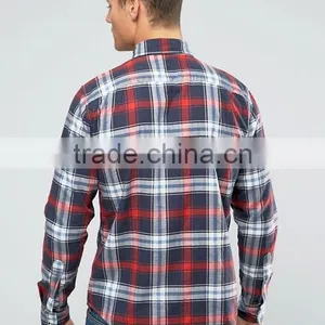 New Design Long Sleeve Button Down Collar Mens Pre-Shrunk 100% Cotton Flannel Lightweight Check Print Comfort Fit Casual Shirts thumbnail-2