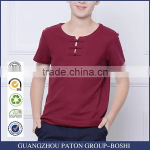 British Academy Style 2017 New Light Chinese Style School Boys and Girls Red Short Sleeved T-shirt Custom thumbnail-1