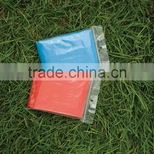 PE Disposable Semitransparent Emergency Red Poncho thumbnail-3