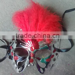 Feathered Venetian Party Mask for Sale thumbnail-1
