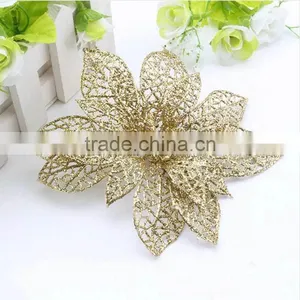 10cm Artificial Christmas Flowers, Christmas Garlands Rattan Christmas Tree Decorations thumbnail-2
