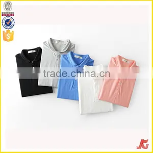 High Quality Adults Short Sleeve Plain Pure Color Mixed Sizes Stock Custom Blue 160g 100% Pique Cotton Polo t Shirt Men thumbnail-1