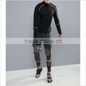 Factory Price Wholesale Men SPORT Running Tights In Black Camo thumbnail-4