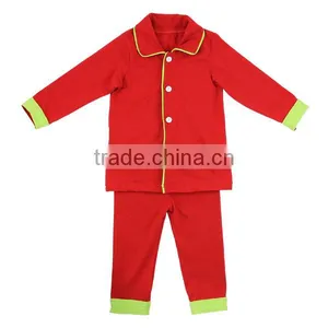 High Quality Girls Boy Children Kids Cotton Pajamas Adult Family Pajamas Red Christmas Pajamas thumbnail-2