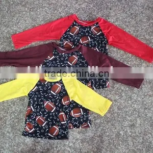 Hot Sale Raglan Baby Girl Sports Shirt Fall Icing Sleeve Game Shirt Boutique Children Girl Football Shirt thumbnail-2