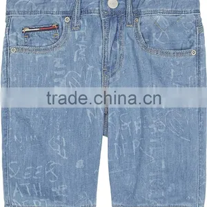 Custom Made Good Quality Dark Blue Higher Washed Denim Shorts thumbnail-4