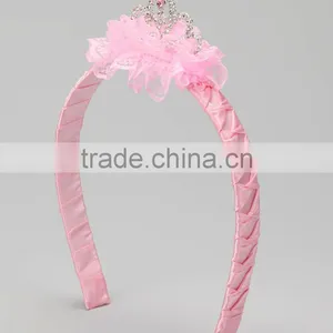 Newest Light Pink Girls Headband Cute Hair Hoop With Tiara Fancy Kids Hair Band HA90423-26 thumbnail-1