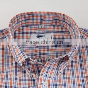 2017 Dress Shirt Design Mens Blouse Gingham Shirt thumbnail-2