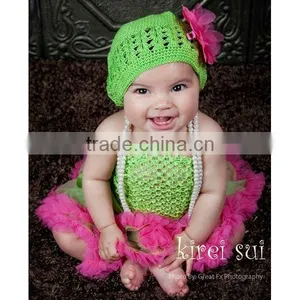 Baby Girls Lime Green Crochet Tube Top NB-12M thumbnail-1