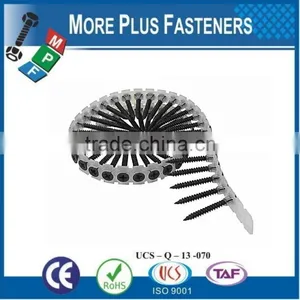 Made in Taiwan Phillips Bugle Head Coarse or Fine Thread Sharp Point Drywall Screw Collated in Plastic Strips thumbnail-5