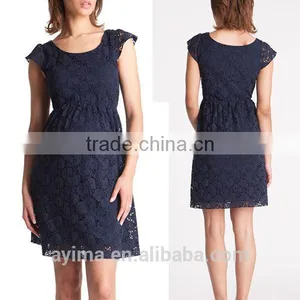 New Design Black and Navy Lace Dresses for Pregnant Women Sex Maternity Clothes thumbnail-1