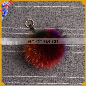 Raccoon Bag Charm Fur Ball/Pom Pom /Pompon Key Rings thumbnail-2