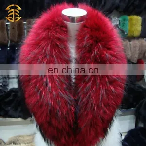 Natural or Dyed Raccoon Large Fur Collar Fur Trim for Winter Coat Parka Winter thumbnail-2