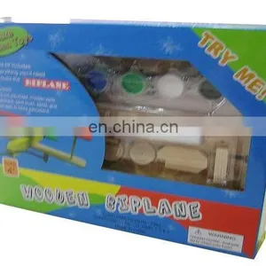 DIY Painting Toy, 3D Puzzle, Wooden Airplane thumbnail-1
