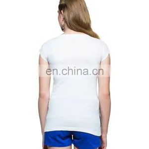 2015 Factory Direct Price Wholesale 100% Cotton Plain Women Long Sleeve t Shirt Dreamy Butterfly Girl Print White T-shirt thumbnail-4