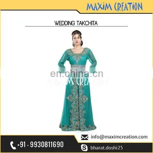 Luxury Golden And Silver Embroidery Beaded Moroccan Takchita Party Wear thumbnail-3