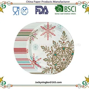 Hot Sale Performa Peaceful Snow Holiday Disposable Dinner Paper Plates thumbnail-1
