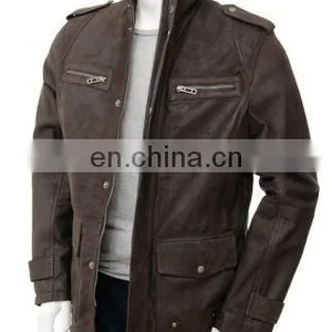 Men Leather Coat, Fashion Long Leather Coat for Men Keep Warm Winter Coat Wholesale 2017 thumbnail-5