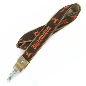 Custom PU Leather High Quality Medal Lanyard Microfiber Strap With Embroidery Logo thumbnail-1