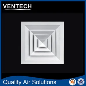 Aluminum Air Terminals Return Air Back X Structure Square Ceiling 4 Way Diffuser thumbnail-5