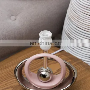 Nordic Simple Style Custom Table Decoration Ceramic Base Home Decor Pink Table Lamp for Hotel Bedside thumbnail-5